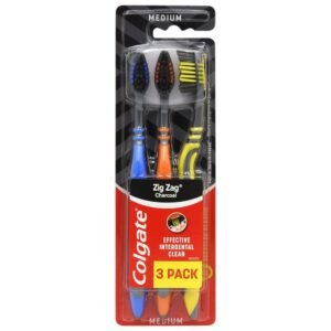 COLGATE PERIUTA DINTI ZIG ZAG CHARCOAL MEDIUM 3BUC/SET
