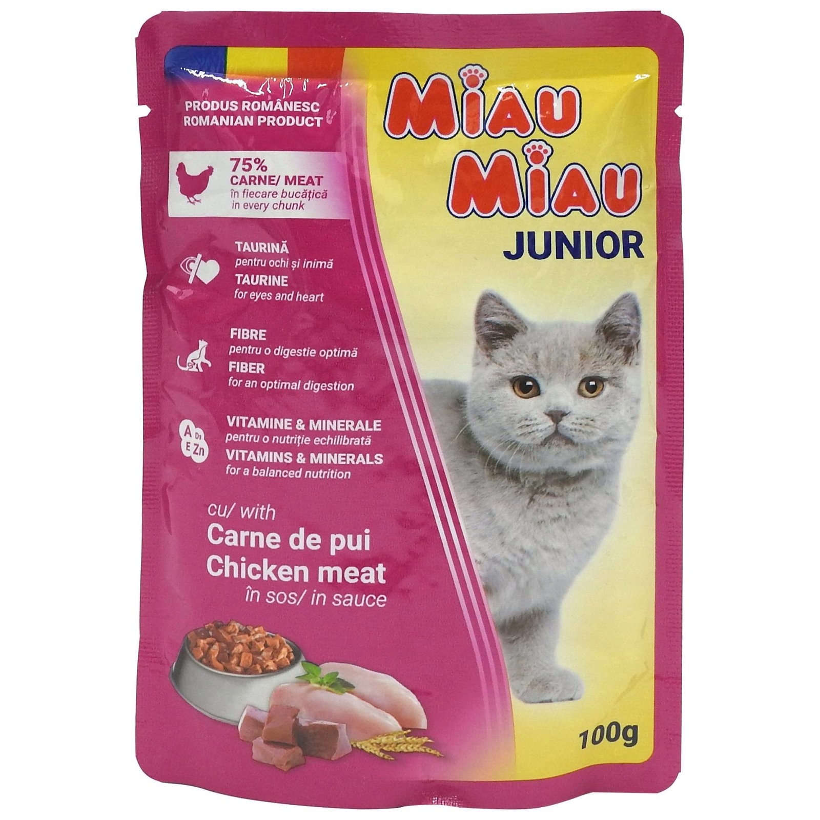 MIAU MIAU HRANA PISICI IN SOS PLIC 100G JUNIORI