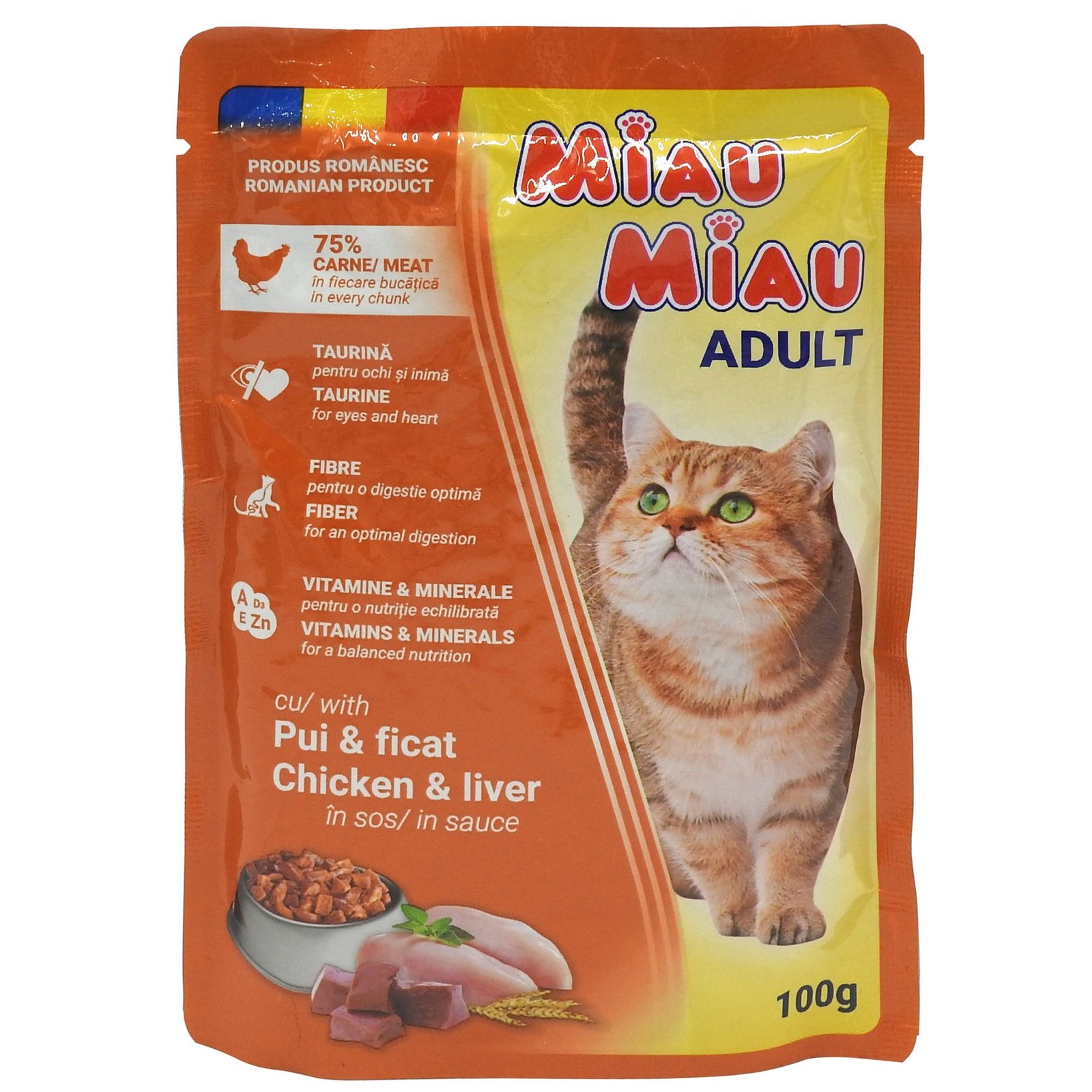 MIAU MIAU HRANA PISICI IN SOS PLIC 100G PUI FICAT