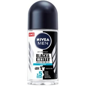 NIVEA ANTIPERSPIRANT ROLL ON 50ML MEN BLACK WHITE INVISIBLE FRESH